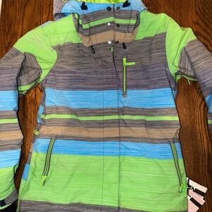 Roxy Neon Green and Gray Jacket